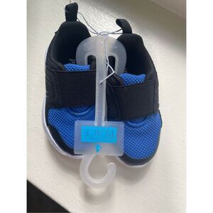 NWT Childrens Place Boys Size 4 Black and Blue Slip-On Sneakers